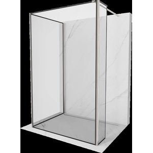Mexen Kioto параван за душ Walk-in 130 x 70 x 30 см, черна рамка, матиран никел - 800-130-070-221-97-70-030 (800-130-070-221-97-70-030)