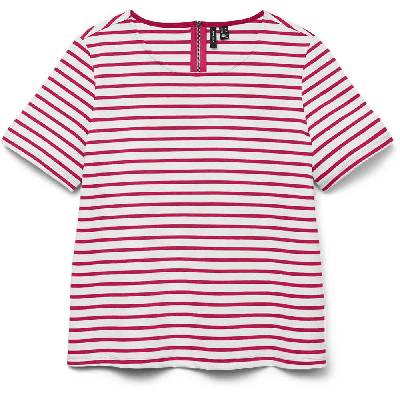 Тениска Vero moda Abby short sleeve T-shirt - Red (Snow White / Jazzy)
