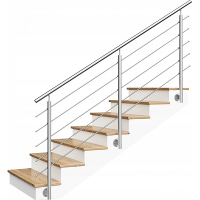 Nerezové zábradlí schodišťové, balkonové, bariéra 5 x Ø12 mm délka 2 m