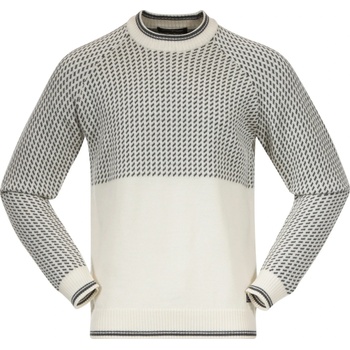Bergans Мъжки норвежки пуловер Bergans Alvdal Wool Jumper Merino jumper - Vanilla White / Solid Dark Grey (017-1924-0613)