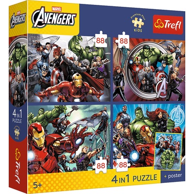 TREFL Premium Plus Kids Avengers Hrdinovia okolo nás 4x88 dielov