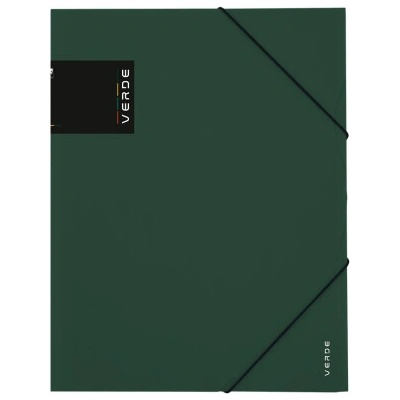VERDE Odkladacia mapa s 3 chlopňami a gumičkou A4 PP zelená