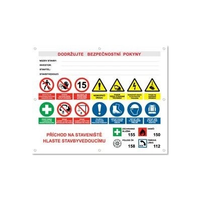 AREÁL STAVBY 3 bezpečnostní banner - 100x80 cm