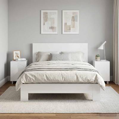 vidaXL Нощен шкаф 2 pcs Бял гланц 33, 5 x 34, 5 x 50 см (8011414)