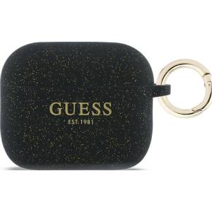 Guess силиконов бляскав калъф Ring за AirPods Pro 3 черен (GUAP3SGGEK)