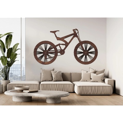 Drevený obraz - horský bicykel silueta na stenu
