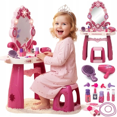 Kinderplay Interaktivní toaletní stolek s příslušenstvím KP3867 růžový