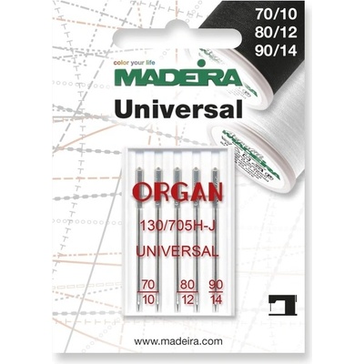 Univerzální jehly Madeira 130/705H 70/10, 80/12, 90/14