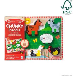 Melissa & Doug 37235 Дървен пъзел селскостопански животни 8ч (37235)