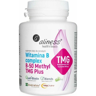 Aliness Vitamín B komplex B-50 metyl plus TMG 100 veg kapsúl