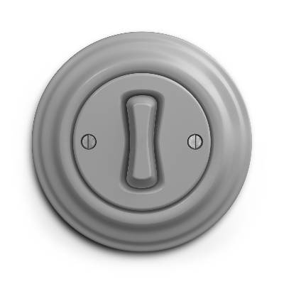 - Ретро стълбищен ключ с рамка №6, сив (KA0052C)