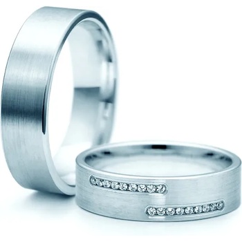 Image 1 of SAVICKI Сватбени халки: бяло злато, плоски. 5.3 мм