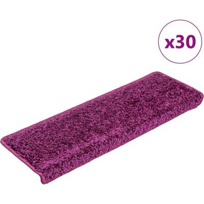 vidaXL Schodové rohože 30 ks 65 x 21 x 4 cm fialové s obdélníkovým okrajem