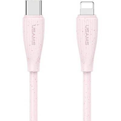 Usams US-SJ717 nabíjecí a datový USB-C na Lightning 1m růžový