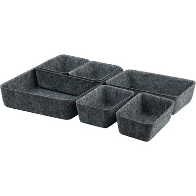 KESPER Sada organizérů do zásuvky, umělá plsť šedá