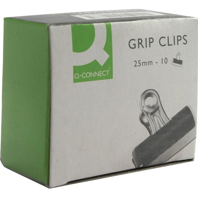 Klipy na dokumenty Q-CONNECT 24mm čierne 10ks