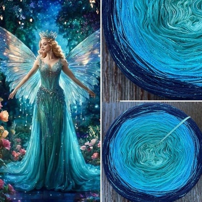 Příze Čarovné klbko (3n) 1000m Limited Edition No.135 glitter turkis