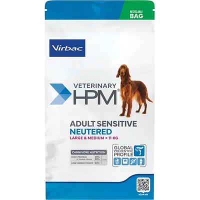 Virbac Veterinary HPM Adult Sensitive Neutered Dog Large & Medium 12 kg