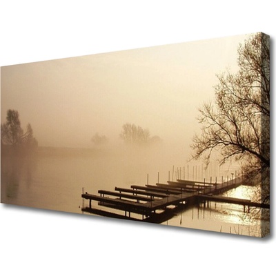 Obraz na plátně Most Voda Mlha Krajina 100x50 cm