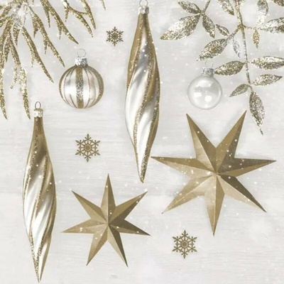 MAKI SLGW 027501 Gold Christmas Decorations servítky 33x33cm 3V 20ks