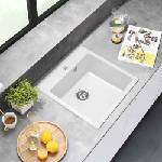 Inter Ceramic Кухненска мивка Inter Ceramic, композит, бял гранит, 50x50 см (5050 WHITE) Мивка за вграждане
