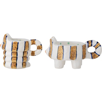 Bloomingville Свещници за класически свещи Caty бяло-кафяви 2 бр (82062665)