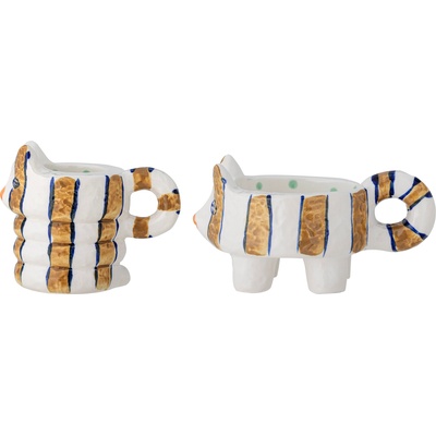 Bloomingville Свещници за класически свещи Caty бяло-кафяви 2 бр (82062665)