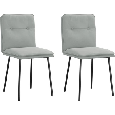 vidaXL Трапезни столове, 2 бр, светлосиви, кадифе (4101309)