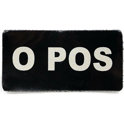 MILITARY RANGE Nášivka IFF IR krvná skupina VELCRO 0 POZ ČIERNA