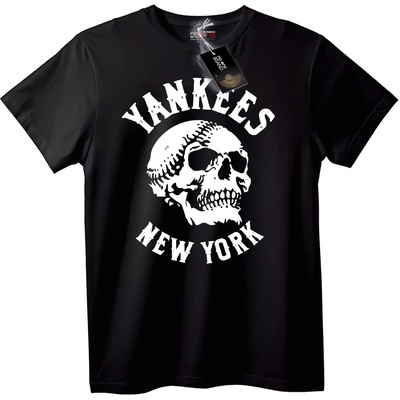 NOONEBRAND Тениска Yankees Нюйоркски Череп - XS, Black