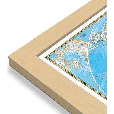 National Geographic Svět - nástěnná mapa Classic 111 x 77 cm Varianta: mapa v dřevěném rámu, Provedení: Pegi přírodní