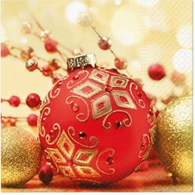 TaT Obrúsky Red And Gold Bauble 33x33cm