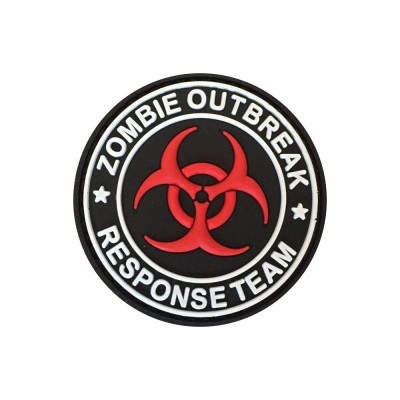 ARMED PATCHES PVC nášivka Zombie Oubreak, plná červená – Zboží Dáma
