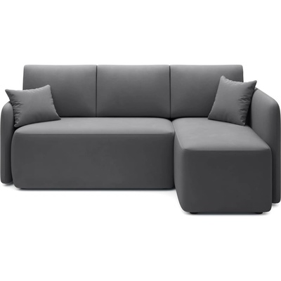 Eltap Кафяво-сив кадифен разтегателен ъглов диван с място за съхранение (десен ъгъл) Hadson - ELTAP (CO-HAD-RT-06SO)