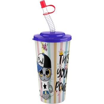 TITIZ IRIS CUTE чаша със сламка 650ml AP-9128 (AP-9128)