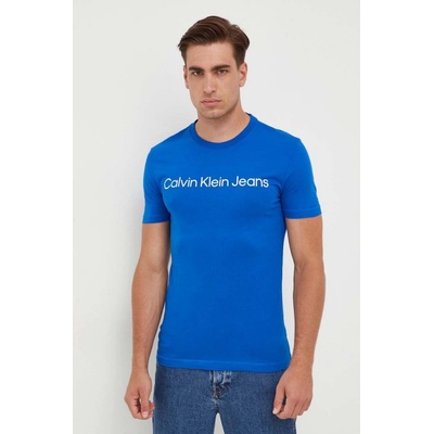 Calvin Klein Jeans tričko s potlačou modré