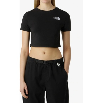 The North Face Bavlnené tričko dámske Essential Cropped Slim Short Sleeve Tee tnf black