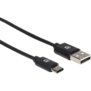 Manhattan Кабел Manhattan, от USB Type A(м) към USB Type C(м), 2m, черен