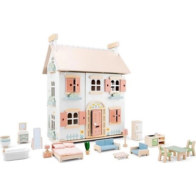 New Classic Toys New Classic Toy Dřevěný dům pro panenky s nábytkem 10730 – Zboží Dáma