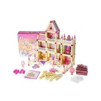 Mádara Wooden dollhouse, 298 pieces, with figurines and furniture, 3 level Adar (567382)