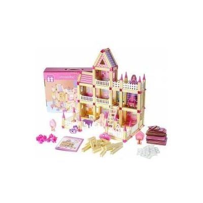 Mádara Wooden dollhouse, 298 pieces, with figurines and furniture, 3 level Adar (567382)