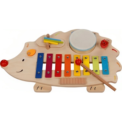 Goki Дървен игрален комплект Goki - Ксилофон таралеж (61883)