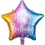 PartyDeco Балон от фолио Честит рожден ден, цветен, 40 см