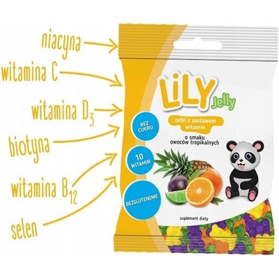 Lily želé medvídci s vitamíny s příchutí tropického ovoce 80 g