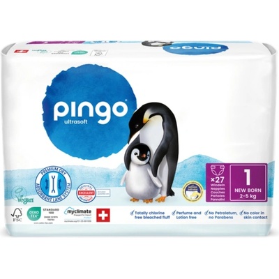 Pingo Пелени Pingo Ultrasoft - New Born, размер 1, 2-5 kg, 27 броя (0413-00)