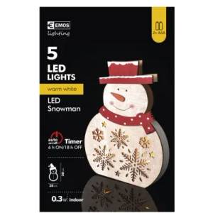 EMOS ZY2331 - Снежен човек, 5LED, 20 x 30 см, 2xAAA, топла светлина, IP20 (ZY2331)