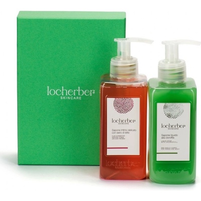 Locherber Skincare sada přírodních mýdel Intimní mýdlo 200 ml + přírodní tekuté mýdlo s chlorofylem 200 ml dárková sada