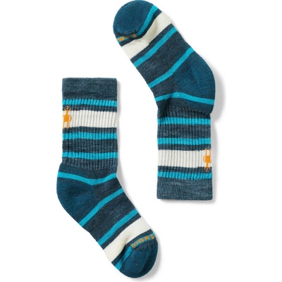 SMARTWOOL Kids' Hike Light Cushion Striped Crew So Twilight Blue
