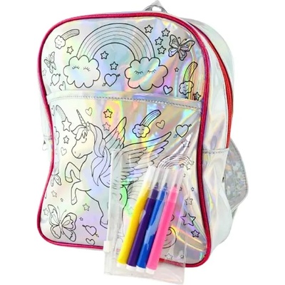 Robetoy Детска раница Unicorn с маркери за създаване на уникален дизайн