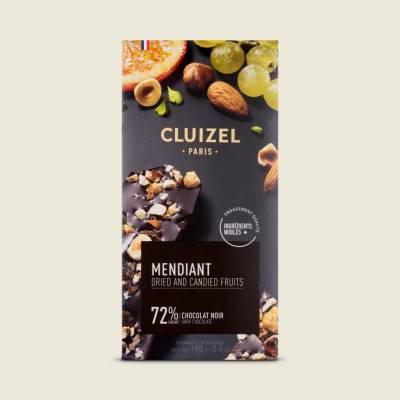 Michael Cluizel čokoláda hořká s ořechy a kandovaným ovocem 72% 100 g